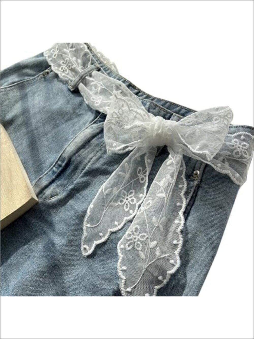 Lace Knotted Waist Belt Scarf Fringe Tie Women's Accessory
